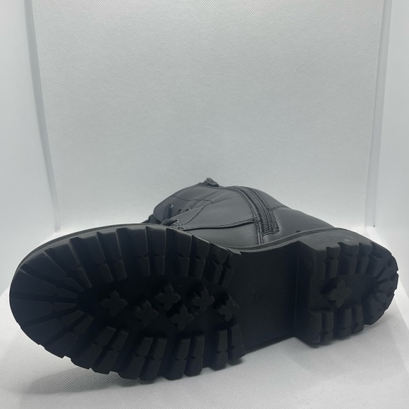 Girls' Zipper Lace-Up Boots Black Size 6 - Picture 6 of 12